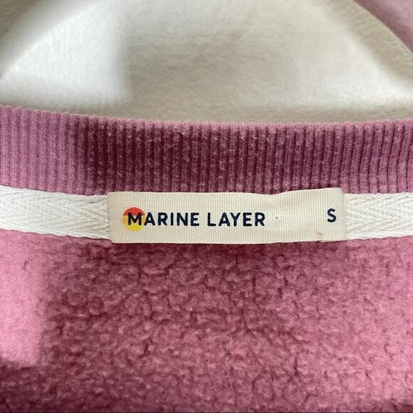 MARINE LAYER Oh Hey Saddle Crew Fleece Sweatshirt Mauve {I12} - Picture 9 of 10